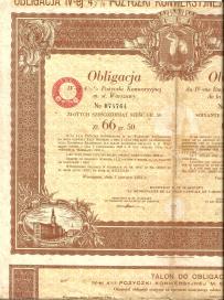 Obligacja Miasta Warszawy 66,5 zł 1931