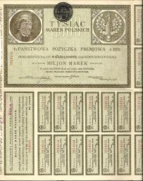 Państwowa Pożyczka Premiowa Milionówka - podpis W. Grabskiego 1920