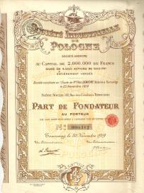 Towarzystwo Przemysłu Polskiego 1 udział w spółce 1919
