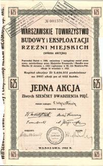 Rzeźnie Miejskie w Warszawie 625 zł 1925