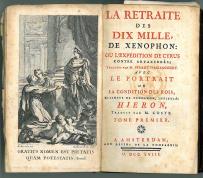 3. KSENOFONT,  La retraite de dix mille (…). Tome premier. 1758
