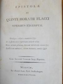 34. QUINTI HORATII FLACCI, Epistolae Mitawa 1798