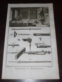 61. ENCYCLOPEDIE DIDEROT, Recueil de Planches (…). INSTRUMENTS DE MATHEMATIQUES. Instrumenty Matematyczne 3 PL. 1767