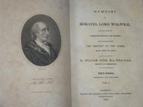 141. COXE William, Memoirs of Horatio, Lord Walpole, (…). Biblioteka zamku w Chissay Londyn 1820