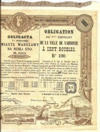 Obligacja Siódmej Pożyczki Miasta Warszawy 1903