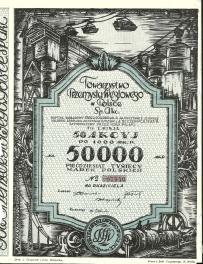Towarzystwo Przemysłu Węglowego w Polsce 50 000 Marek 5 Emisja 1923