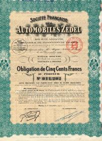 199. AUTOMOBILES ZEDEL. Paryż 1 XI 1921