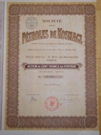212. KOPALNIE ROPY KOSMACZ k. Kosowa. 100 Franków. Paryż 1 II 1924