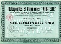 219. MOTOCYLETTES ET AUTOMOBILES VIRATELLE. Lyon 1 VII 1920