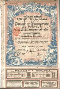 Obligacja Miasta Paryża 1898-1930 125 Franków