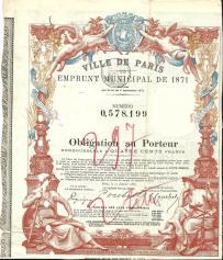 Obligacja Miasta Paryża 1871-1887 Poubelle