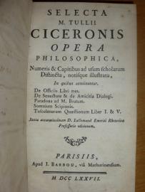 Dzieła Filozoficzne Cycerona po łacinie Paryż 1777