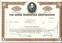 The Chase Manhattan Corporation 1970 - podpis Rockefellera - Brązowa