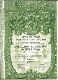 Obligacja Miasta Paryża 1929