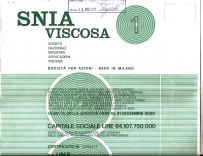SNIA VISCOSA - Towarzystwo Przemysłu Wiskozowego w Mediolanie 1 akcja