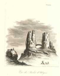 Widok Skały pod Uryczem - Sambor Ukraina - Chodźko 1839