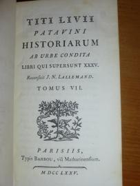 Pozłacane Dzieje Rzymu Tytusa Liwiusza ekslibris szlachecki 1775