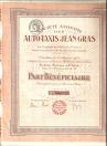 Zbiór 8 akcji kompanii motoryzacyjnych taksówek Paryża 1902-1945