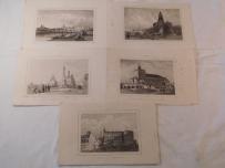 Zbiór 5 stalorytów widoków Moskwy 1838