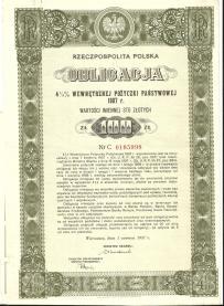Obligacja Pożyczki Wewnętrznej 100 Złotych 1937