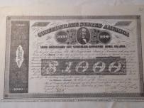 CONFEDERATE STATES OF AMERICA LOAN 1 VI 1863 1000 DOLARÓW