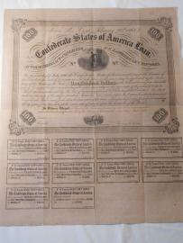 ONFEDERATE STATES OF AMERICA LOAN 2 III 1863 UNC