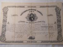 CONFEDERATE STATES OF AMERICA LOAN 28 IV 1862 500 DOLARÓW
