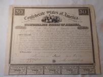 CONFEDERATE STATES OF AMERICA LOAN 1 V 1861 50 DOLARÓW