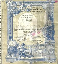 Obligacja Miasta Paryża 1000 Franków 1 VI 1930