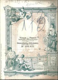 Obligacja Miasta Paryża 500 Franków 1899