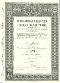 Tomaszowska Fabryka Sztucznego Jedwabiu 120 zł 1935