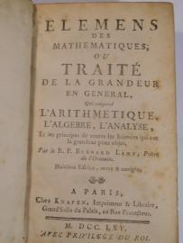 Lamy Matematyka dla szkół wojskowych Paryż 1765
