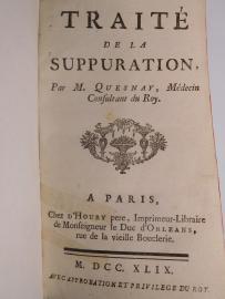 Quesnay - twórca fizjokratyzmu Traktat medyczny o ropniach i zapaleniach Paryż 1749