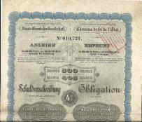 Obligacja C. K. Austriackich Państwowych Linii Kolejowych 1900